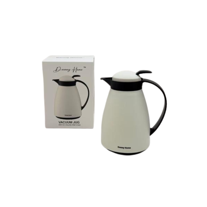 Danny Home Premium 0.5L White Compact Thermal Vacuum Jug for Elegant Hot & Cold Beverage Serving