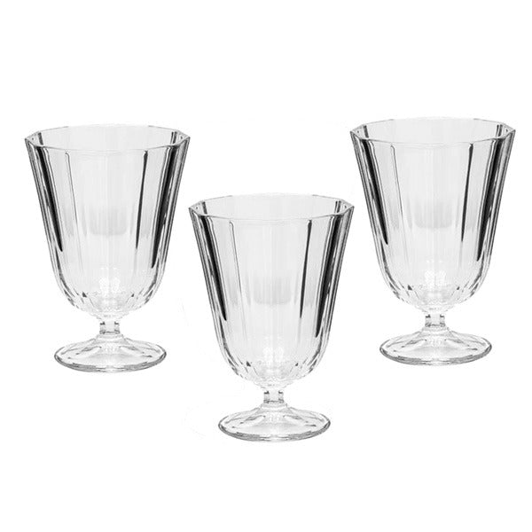 Danny Home Premium 3-Piece Footed Dessert Glass Set 190ml for Elegant Everyday Dining & Kitchen Use
