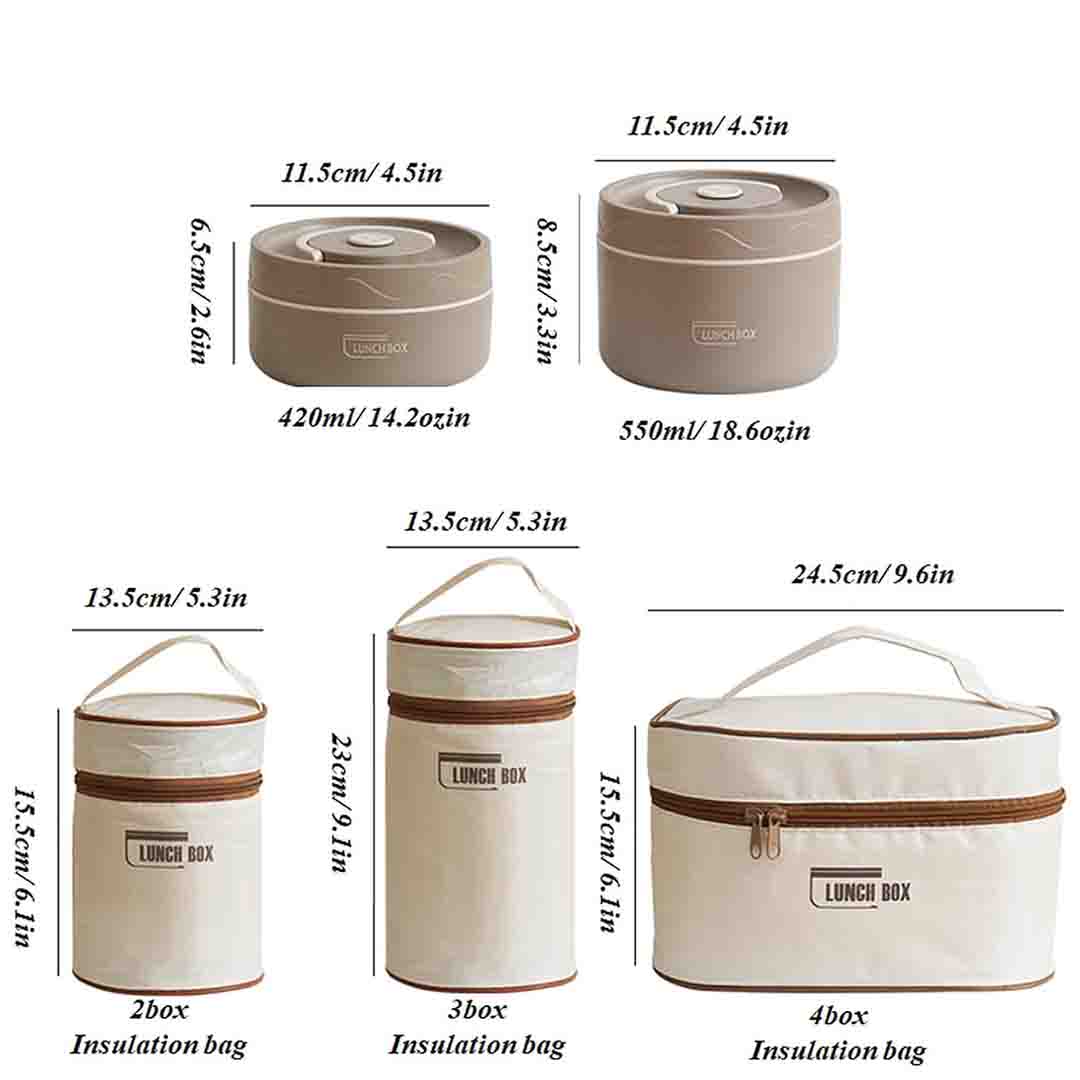 Portable Lunch Box with Insulated Bag Food Storage Container