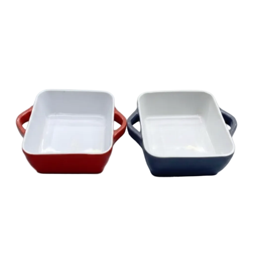 Danny Home Modern 7.5-Inch Square Porcelain Bakeware Dish for Baking & Serving