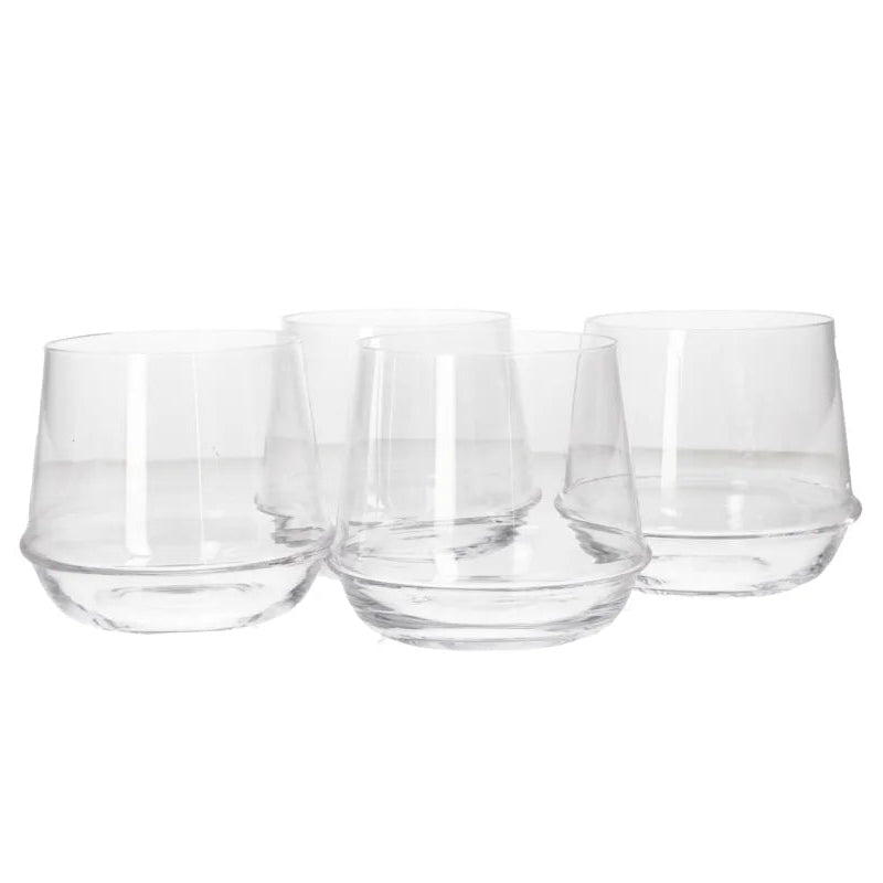 Danny Home Elegant Glassware Collection – 4-Piece Drinking Glass Set, 385ml Premium Everyday Drinkware