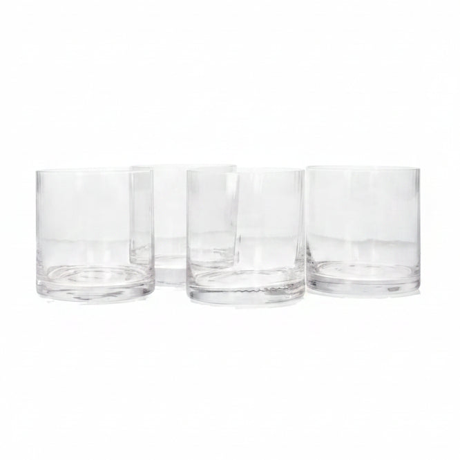 Danny Home Premium Glassware Collection – 4-Piece Drinking Glass Set, 330ml Elegant Ribbed Tableware