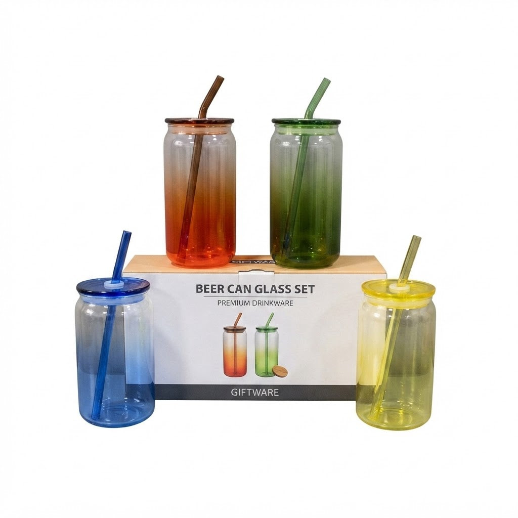 Danny Home Premium Colored Coke Glass Set – 4-Piece Stylish Beverage Collection for Dining & Entertaining