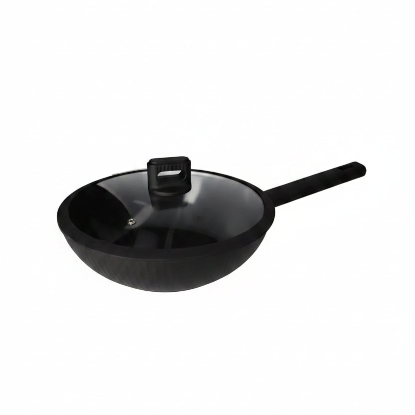 Danny Home Premium 28cm Deep Wok 8cm for Stir-Frying, Sautéing & Family Cooking