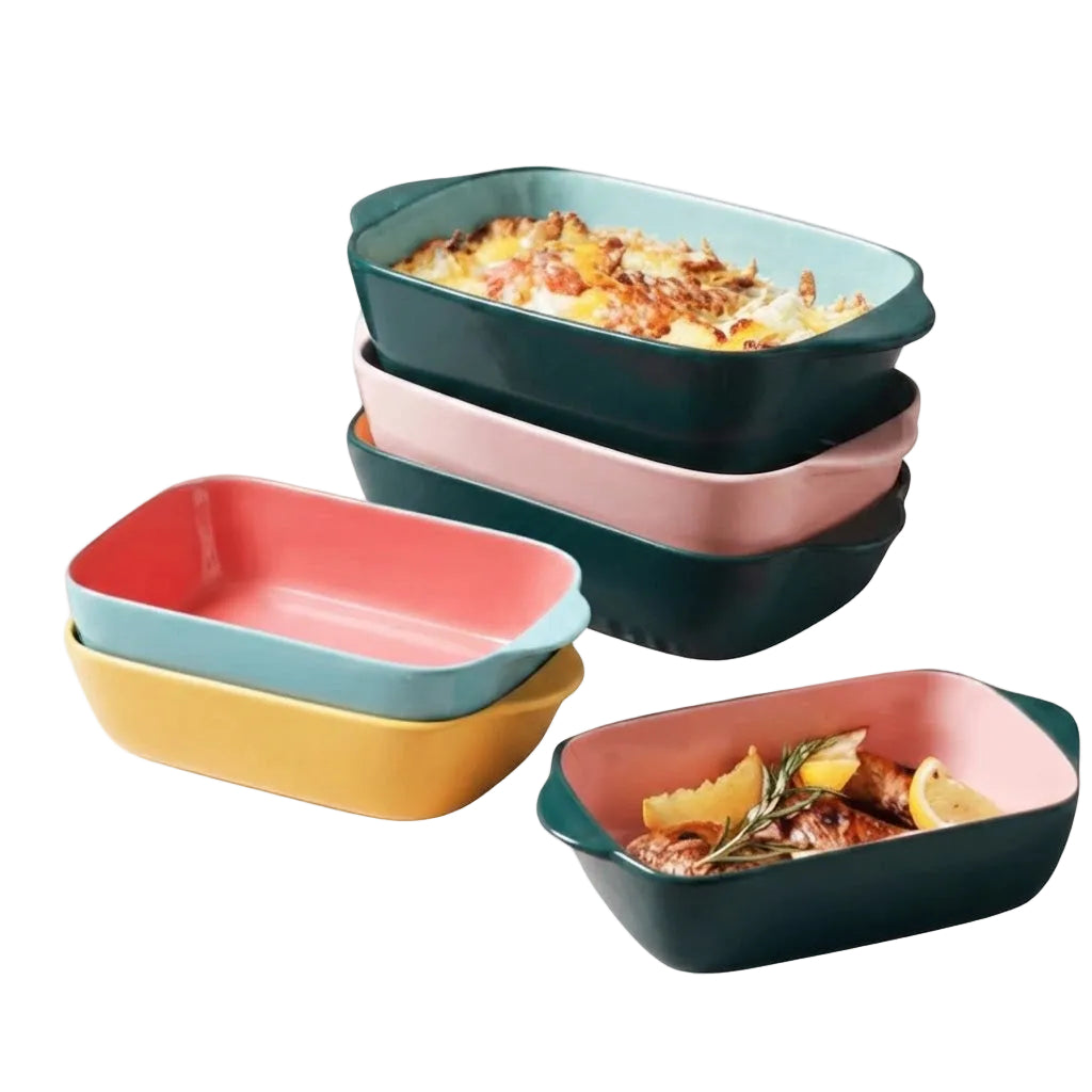 Danny Home Premium 8.5-Inch Porcelain Bakeware Dish for Cakes, Pastries & Everyday Baking