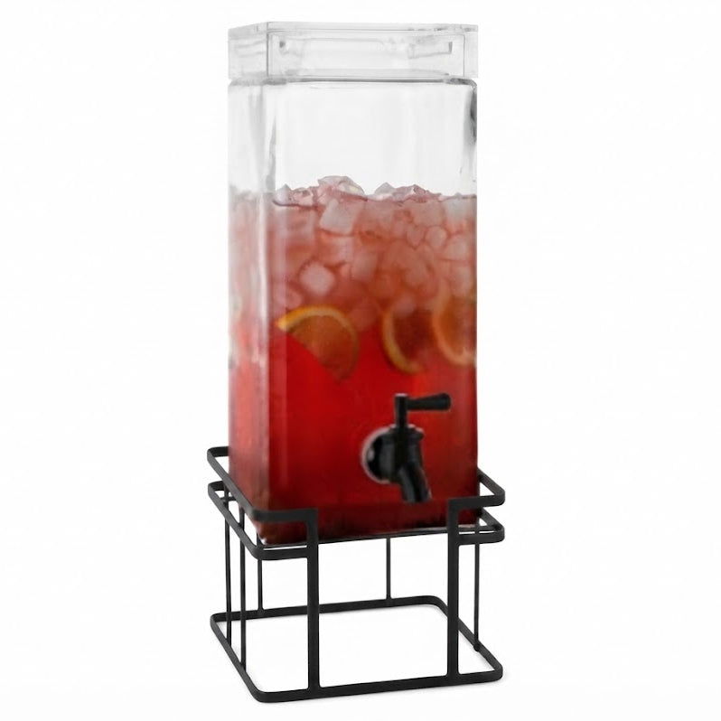Danny Home Premium 4L Glass Dispenser Set with Controlled Pouring Spouts for Home Dining, Catering & Elegant Entertaining