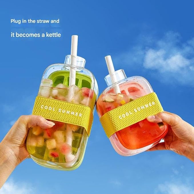 Colorful fruit Infuser Water Bottles With Reusable Straw