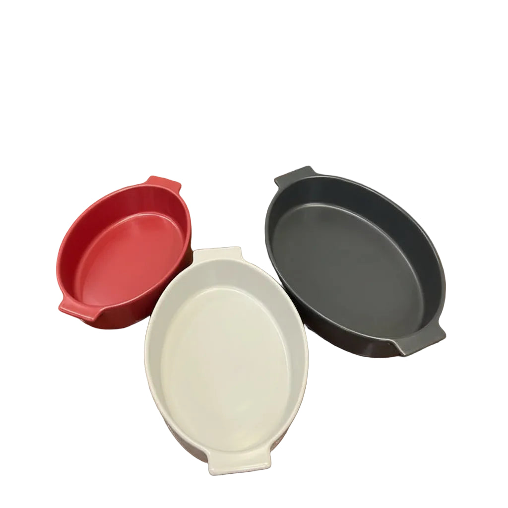Danny Home Premium 3-Piece Porcelain Bakeware Dish Set for Elegant Baking & Serving