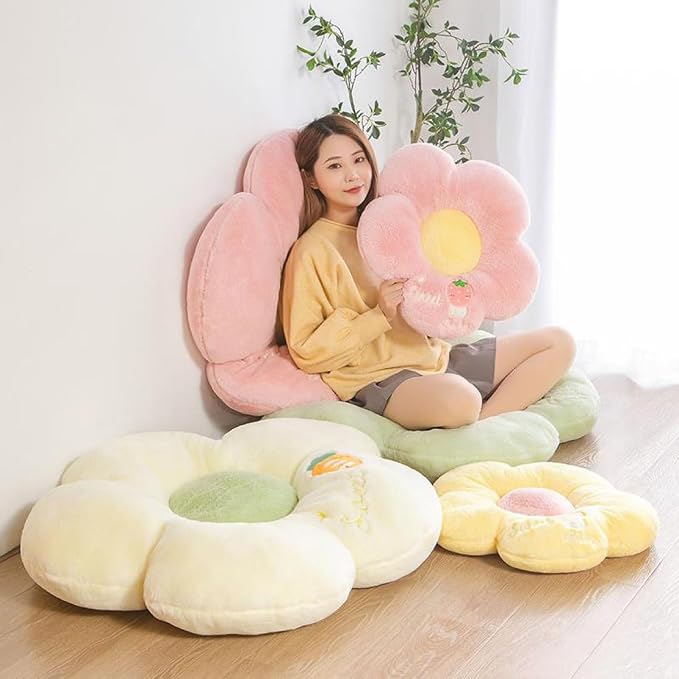 Luxury Plush Flower Cushion – Soft Floral Decorative Pillow for Modern Home & Nursery Décor