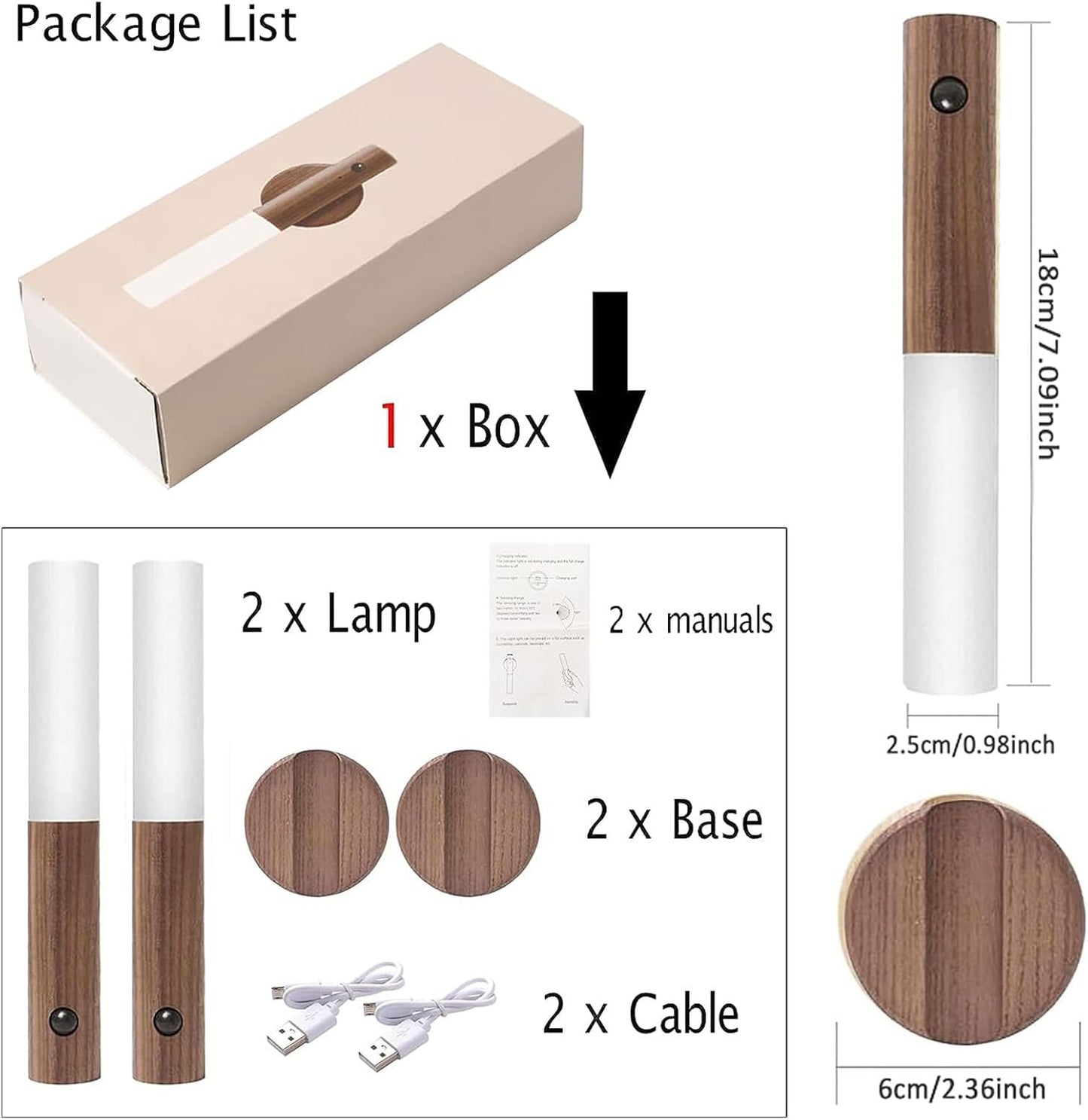 Wooden Motion Sensor Night Light