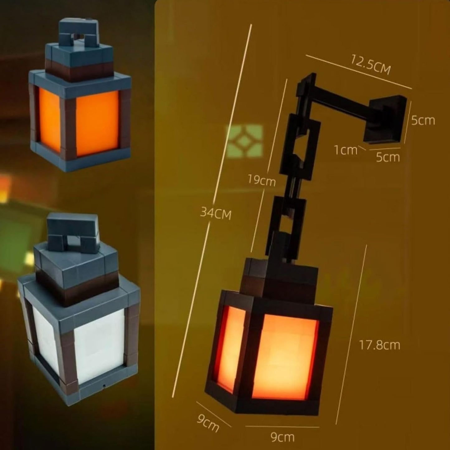 Modern Outdoor Wall Lantern Light – Black & Warm Glow