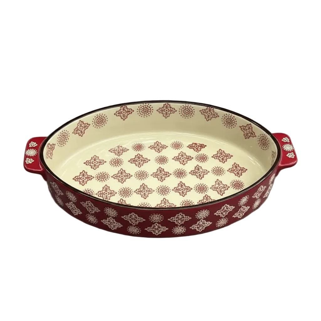 Danny Home Premium 11-Inch Porcelain Bakeware Dish for Elegant Oven Baking & Serving
