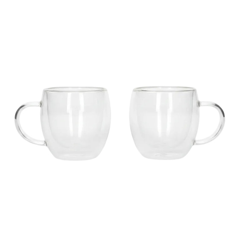 Premium Double Wall Glass Mug Set of 2 – 200ml Elegant Tea & Coffee Mugs