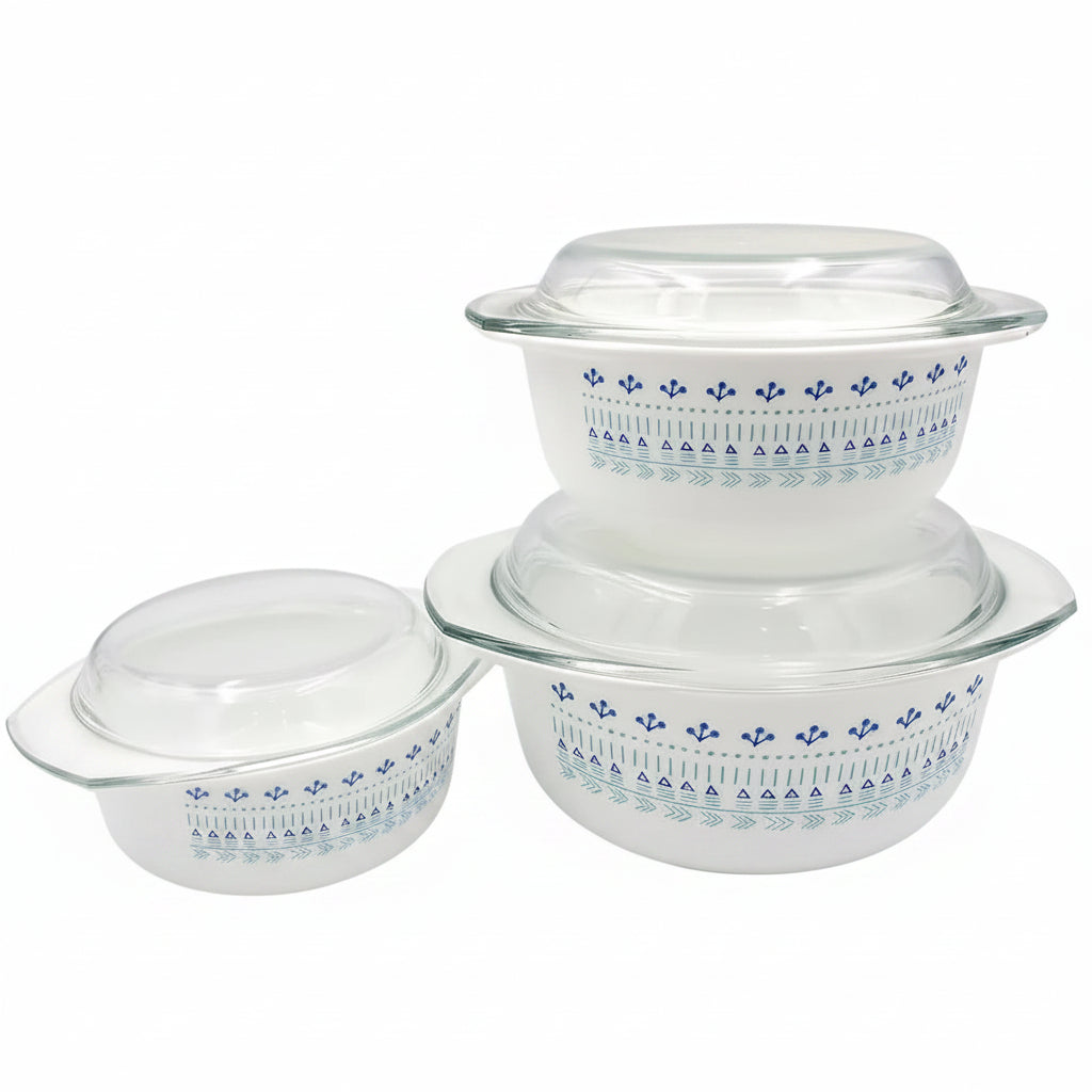 Danny Home Luxury 3-Piece Casserole Set with 1L, 1.5L & 2.5L Sizes for Family Dining