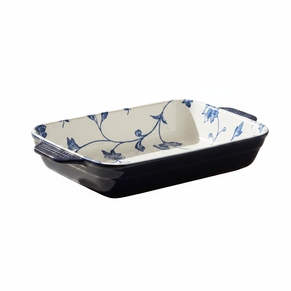 Brilliant Luxury Blue Peony 11" Baking Dish – Stylish Oven-to-Table Bakeware for Everyday Use