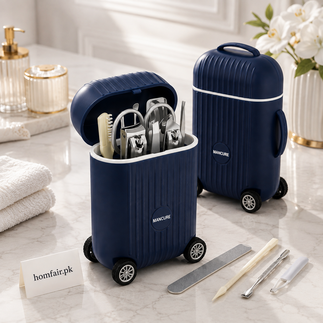 Portable Nail Clipper & Manicure Set with Travel Case