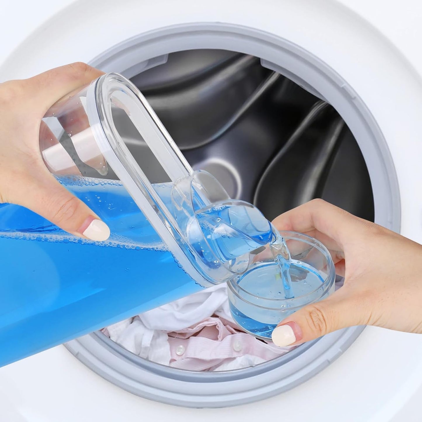 Transparent Air Tight Laundry Detergent Storage Detergent Dispenser with Measuring Cup