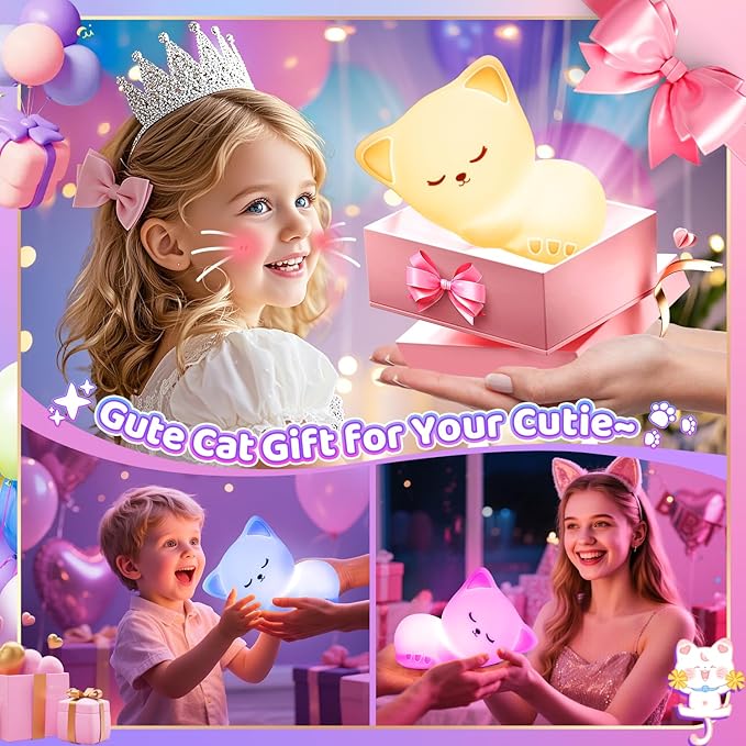 Soft Silicone Cat LED Lamp Night Light