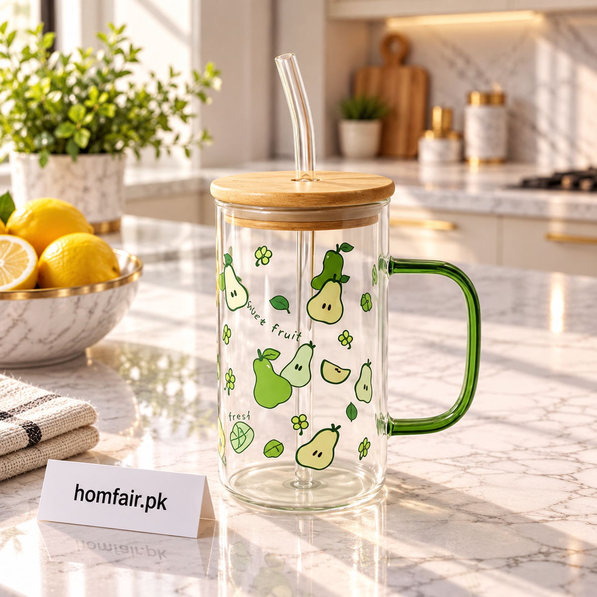 Minimalist Transparent Glass Mug with Lid for Coffee & Tea