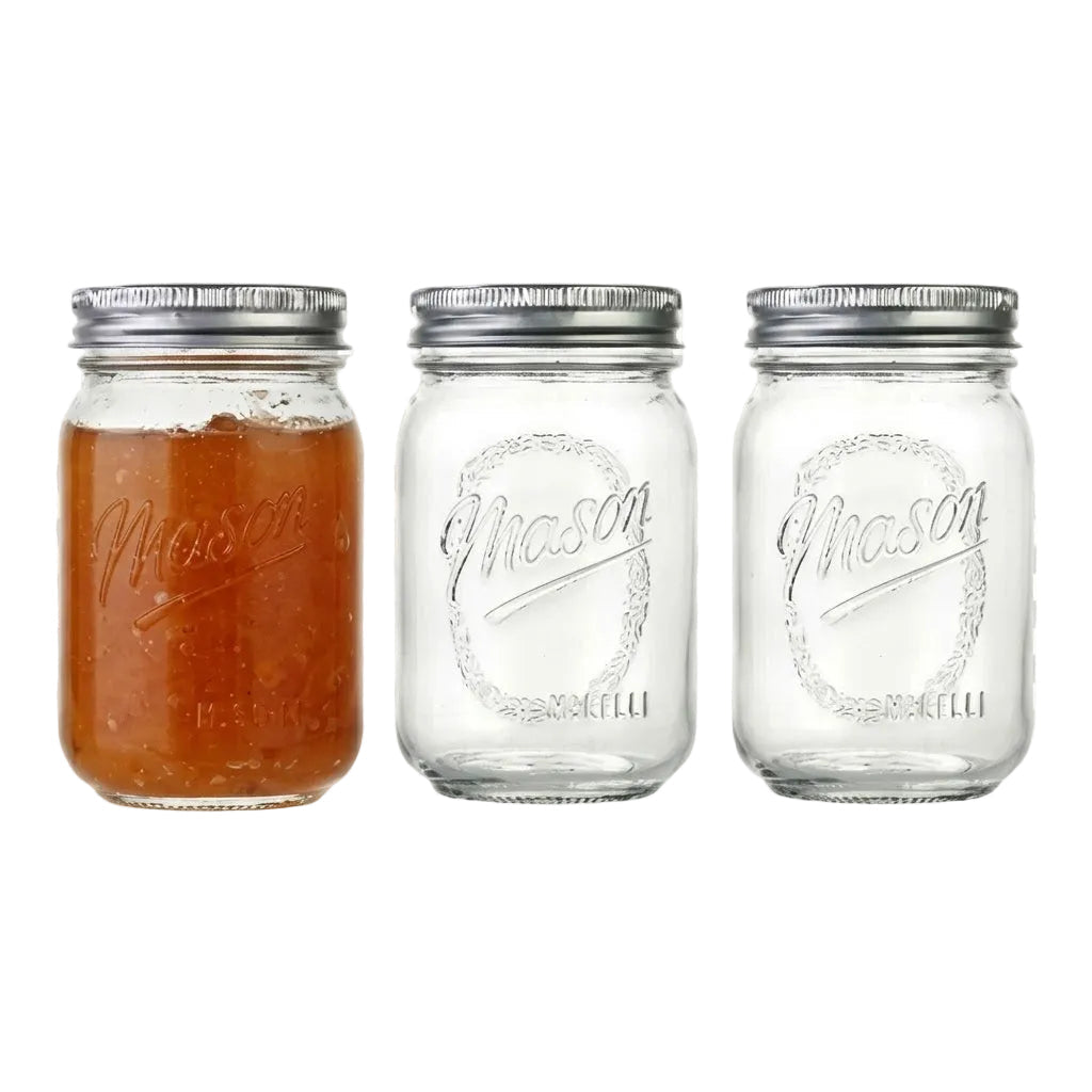Danny Home Modern 480ml Glass Mason Jar Set – 6-Piece Premium Pantry Storage Collection for Organized Kitchens