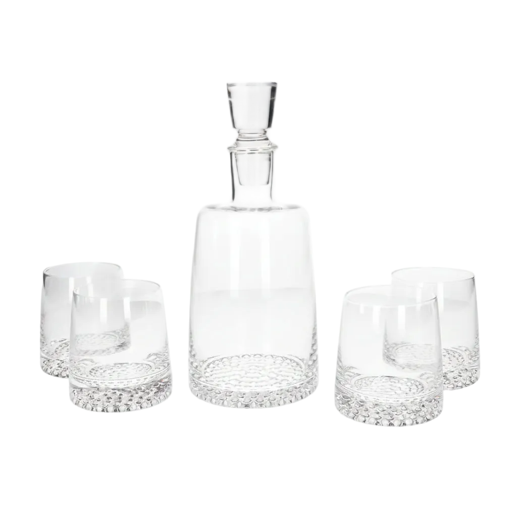 Danny Home Premium Decanter 5-Piece Set 1000ml for Elegant Everyday Dining & Kitchen Organization