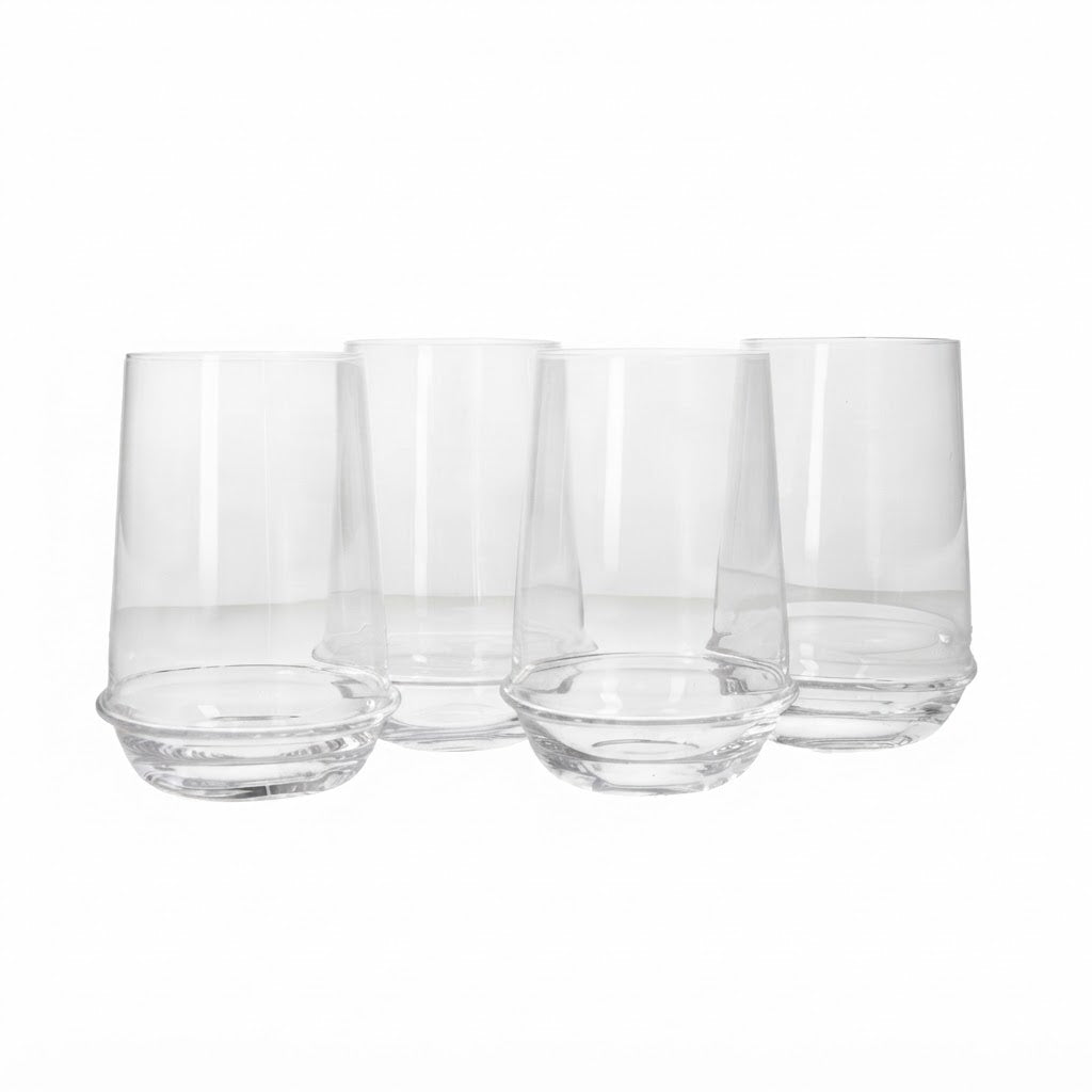 Danny Home Premium Glassware Collection – 4-Piece Drinking Glass Set, 396ml Elegant Tableware