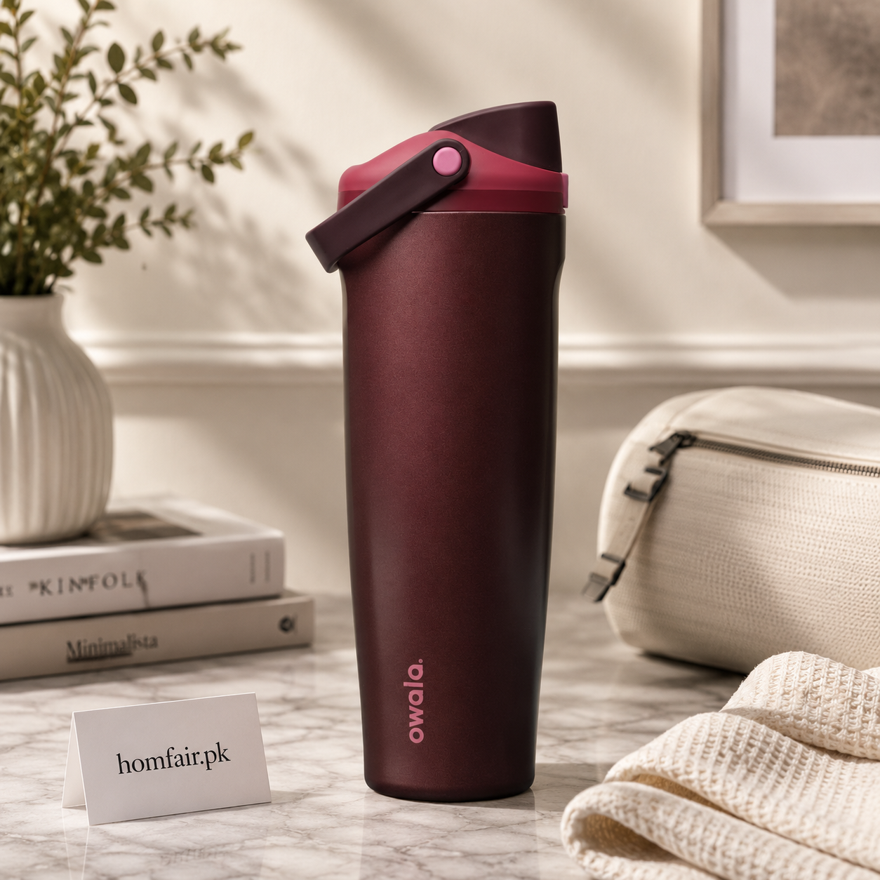 Owala Black Cherry Insulated Travel Tumbler Bottle 30oz