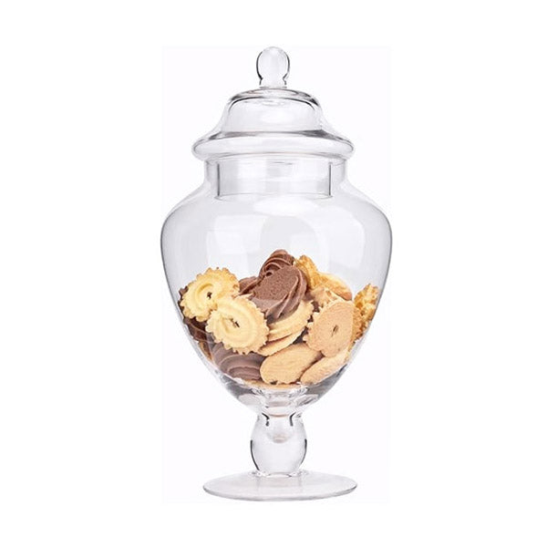 Danny Home Premium Glass Storage Jar – 9.6 × 23.6 × 15.8cm Elegant Kitchen Pantry Organizer
