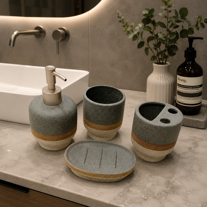 4-Piece Ceramic Bathroom Accessories Set