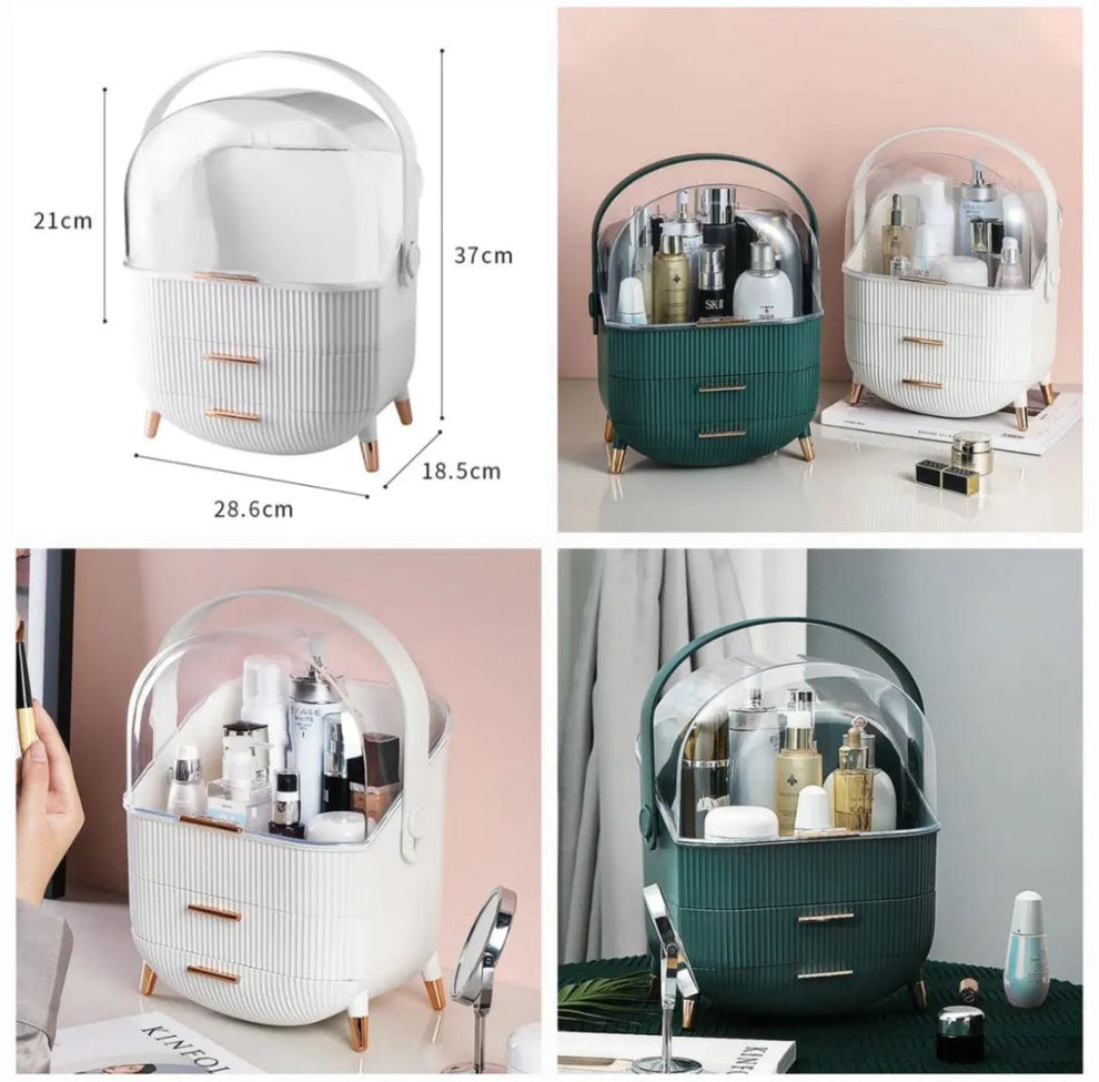 Luxury 3-Layer Makeup Organizer for Elegant & Efficient Desktop Storage