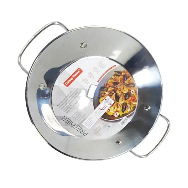 Danny Home Premium 34cm Premium Stainless Steel Paella Pan for Family Meals & Entertaining