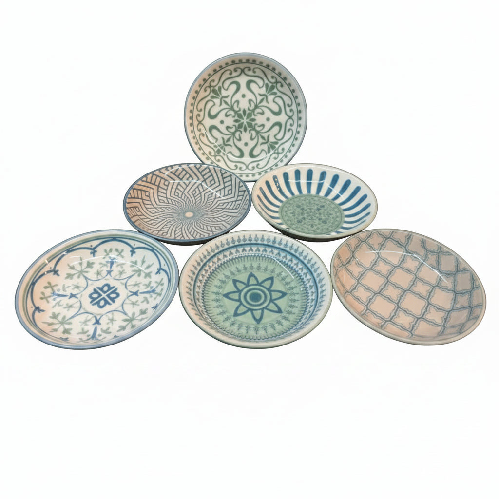 Danny Home Elegant 6-Piece 3.87-Inch Porcelain Dish Set for Desserts & Individual Serving