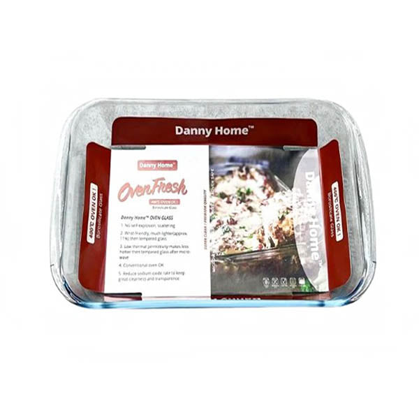 Danny Home Premium 2.2L Glass Baking Pan for Cakes, Brownies & Family Casseroles