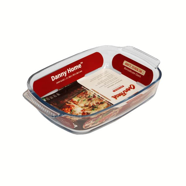 Danny Home Premium 2.7L Borosilicate Glass Baking & Serving Dish for Family Meals