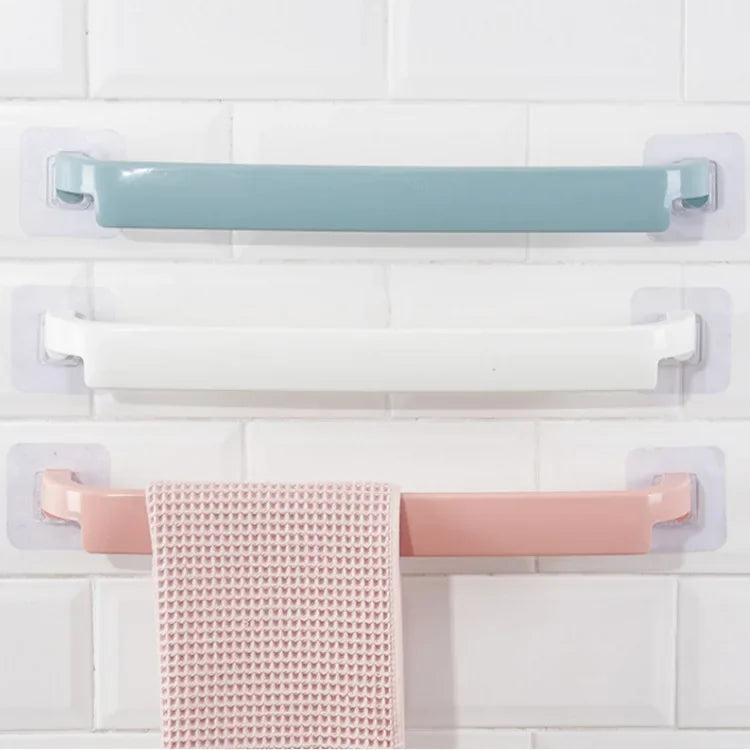Self Adhesive Bathroom Towel Rack Wall Mounted Single Rod Towel Holder