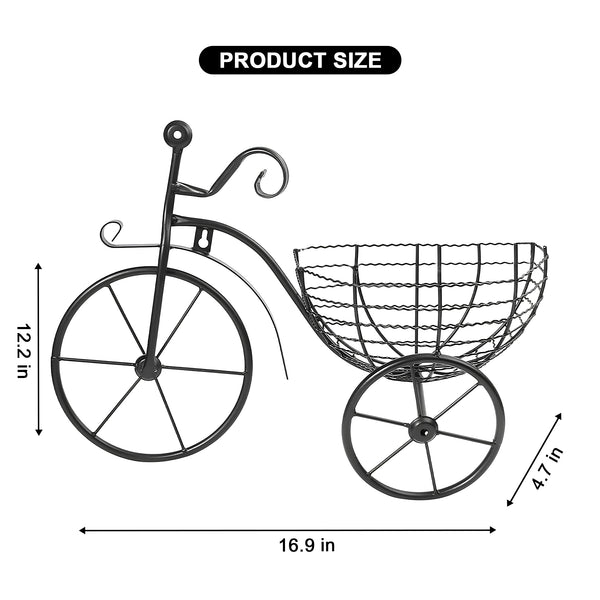 Bicycle Design Wall Basket for Home Decoration | Luxury Floral Wall Decor