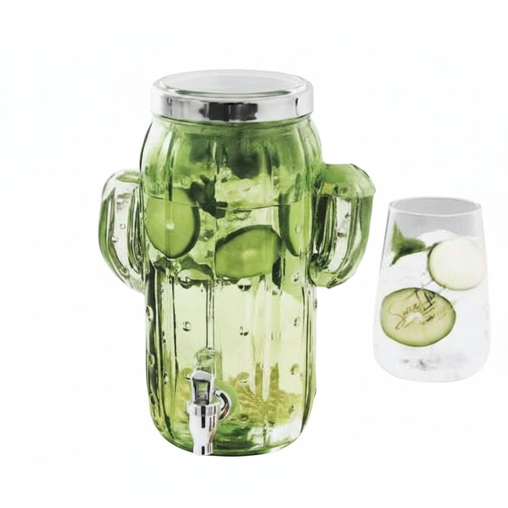 Danny Home Premium 3.5L Cactus-Shaped Drinks Dispenser with Tap for Parties, BBQs & Everyday Refreshments