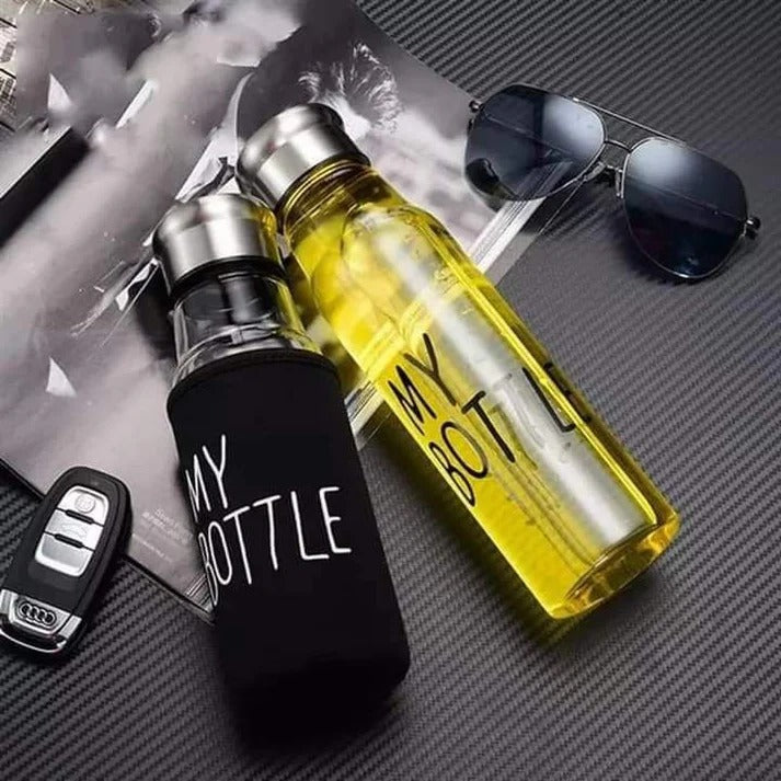 My Bottle Glass Water Bottle with Protective Sleeve – Premium Stylish Bottle