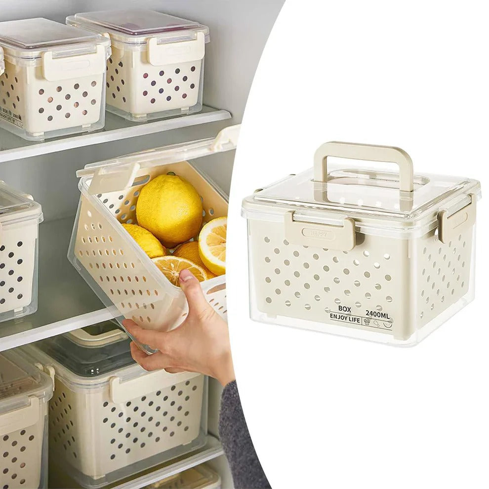 Stackable Fridge & Pantry Storage Container Set with Locking Lid (3pcs)