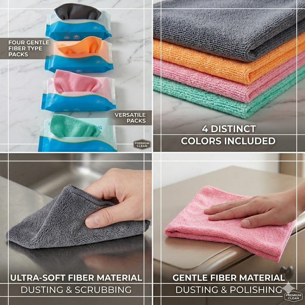 Premium Microfiber Cleaning Cloth Pack (20 Sheets)