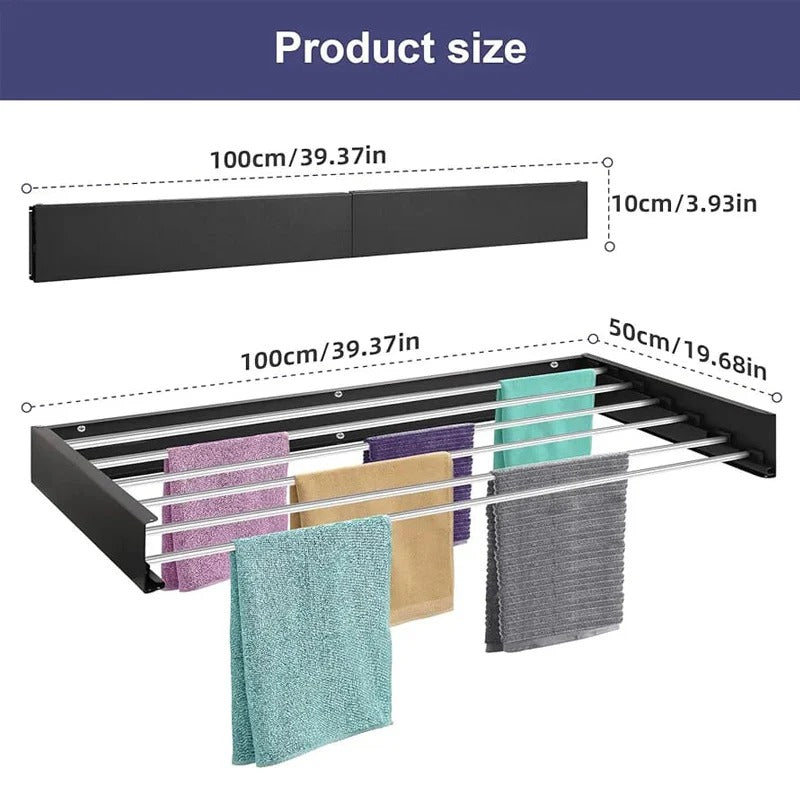 Wall Mounted Foldable Clothes Drying Rack – Space Saving Laundry Hanger