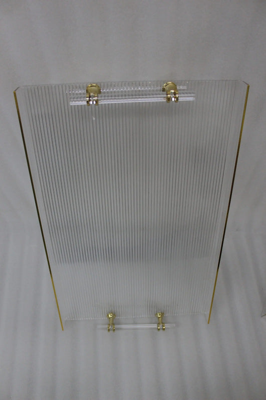 3 Pcs Acrylic Tray Set – Ribbed Finish & Gold Handles