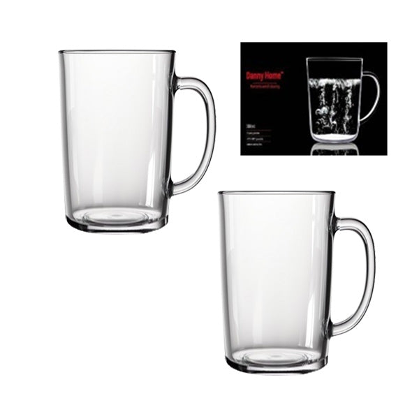 Danny Home Luxury Glass Cup Collection – 2-Piece Set, 500ml Elegant Beverage Glasses