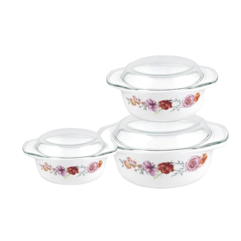 Danny Home Sophisticated 3-Piece Casserole Collection with 1L, 1.5L & 2.5L Sizes