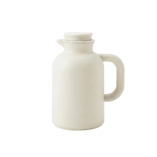 Danny Home Premium 1L White PP+Glass Thermal Vacuum Jug for Elegant Hot & Cold Beverage Serving