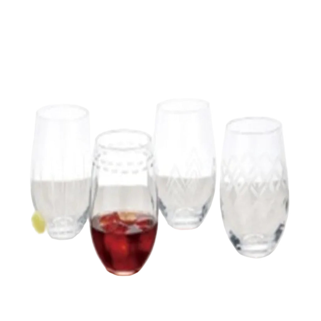 Danny Home Luxury Glassware Collection – 4-Piece Drinking Glass Set, 550ml Premium Beverage Tableware