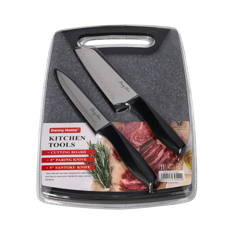 Danny Home Premium 3-Piece Kitchen Knife Set with Durable Blades & Comfortable Handles for Everyday Cooking