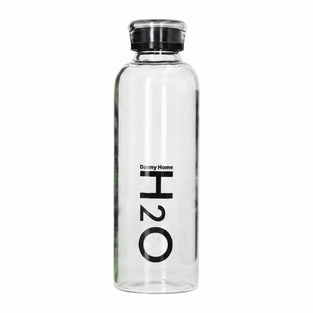 Danny Home Modern Glass Drinks Bottle – 750ml Stylish Premium Water & Beverage Bottle for Daily Use