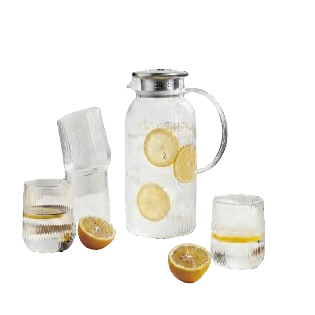 Danny Home Luxury 5-Piece Borosilicate Tea Pot Set – Premium Glass Tea Serving Collection