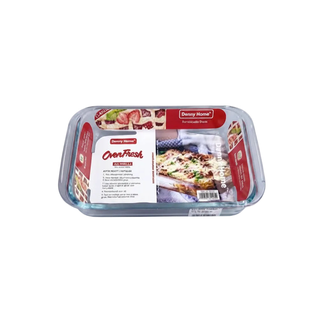 Danny Home Premium 1L Glass Baking Pan – Elegant Oven Bakeware for Home Cooking & Serving